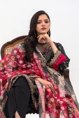 3-PC Unstitched Lawn Jacquard Shirt with Printed Dupatta and Trouser CLJ3-05