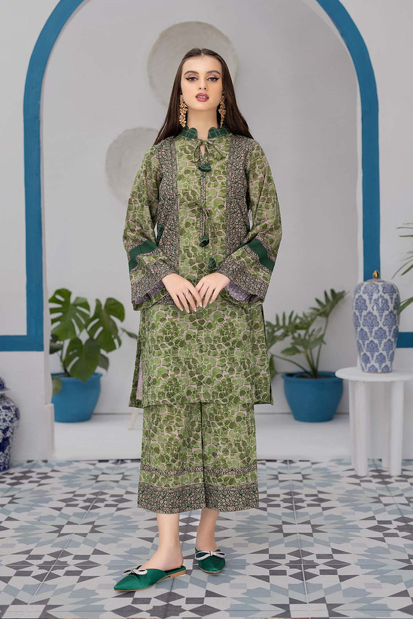 2-Pc Printed Khadder Shirt With Qlot Khadder Trouser CPM22-112