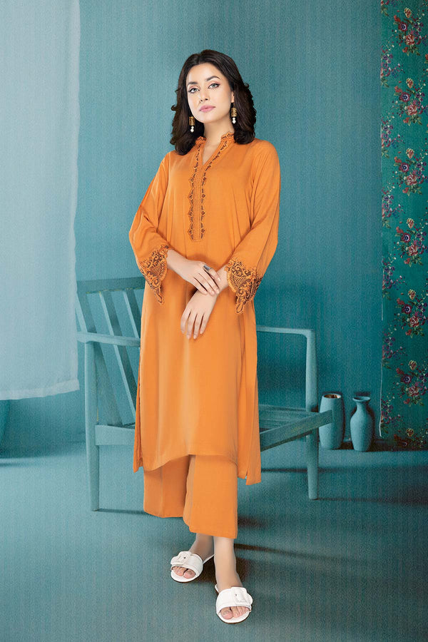 2-PC Embroidered Karandi Shirt with Qlot Trouser CNP22-03-S