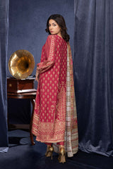 3-Pc RTW Broshia Jecquard Shirt With Zaari Dupatta and Qlot Trouser CPG22-89