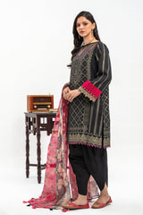 3-PC Unstitched Lawn Jacquard Shirt with Printed Dupatta and Trouser CLJ3-05