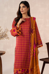 3-PC Unstitched Printed Lawn Shirt with Zari Dupatta and Trouser CPS3-41