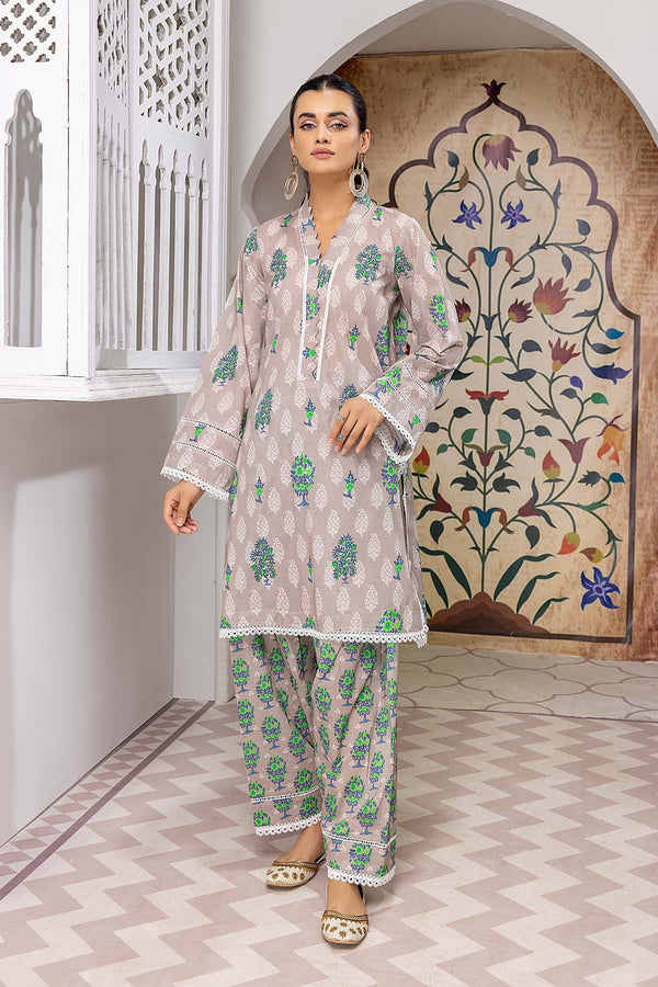 2 PC Digital Printed Shirt With Cotton Pleated Shalwar CPM22-56