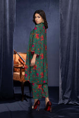 2-Pc Printed Raw Silk Long Shirt With Raw Silk Qlot Trouser CPM22-118