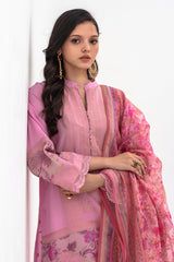 3-PC Unstitched Lawn Jacquard Shirt with Printed Dupatta and Trouser CLJ3-02