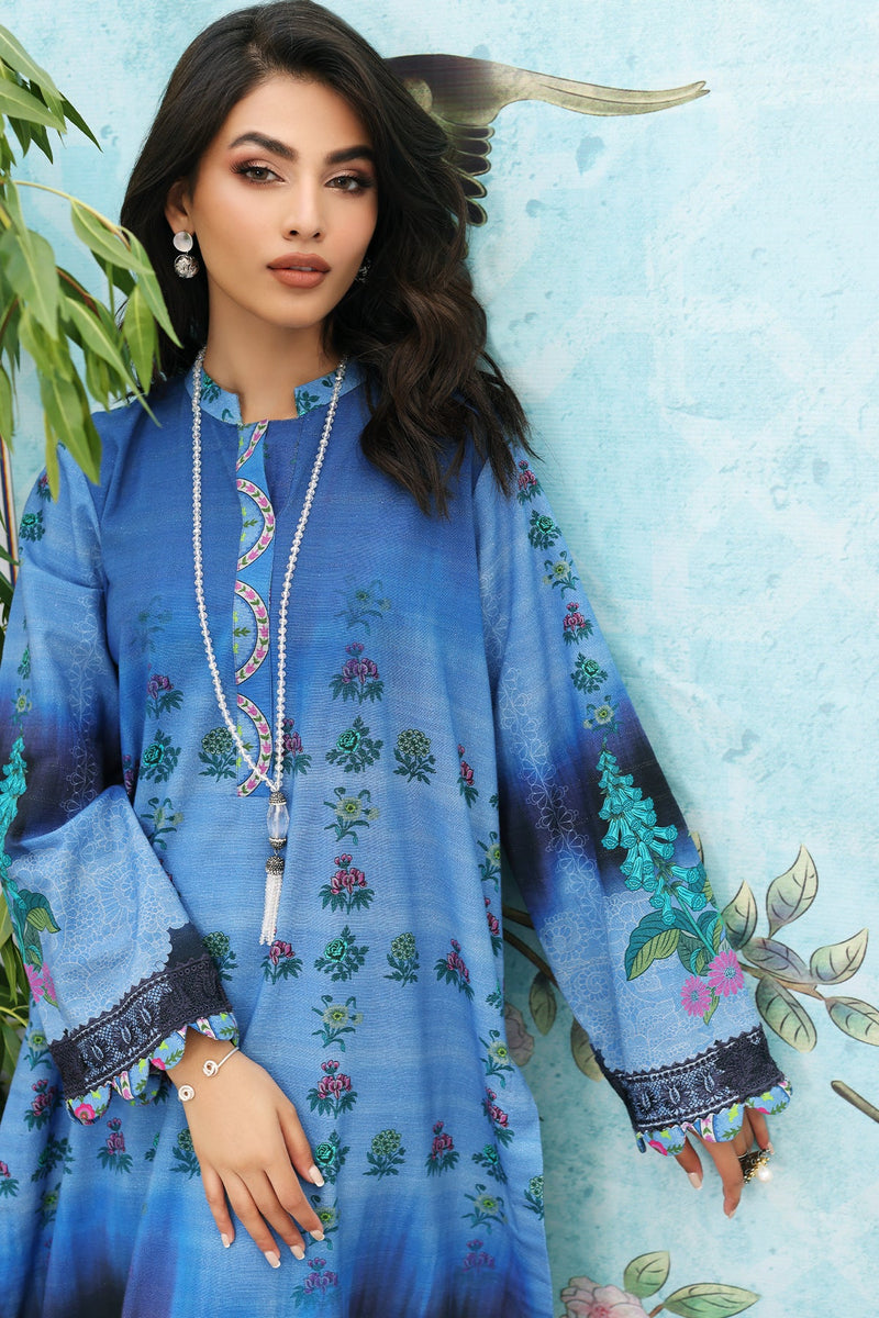 2-Pc Embroidered Khaddar Shirt with Khaddar Trouser BLW3-05