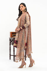 3-PC Unstitched Lawn Jacquard Shirt with Printed Dupatta and Trouser CLJ3-08