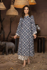 2-Pc Printed Khadder Long Shirt With Printed Khadder Qlot Touser CPM22-124