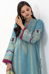 3-PC Unstitched Lawn Jacquard Shirt with Printed Dupatta and Trouser CLJ3-07