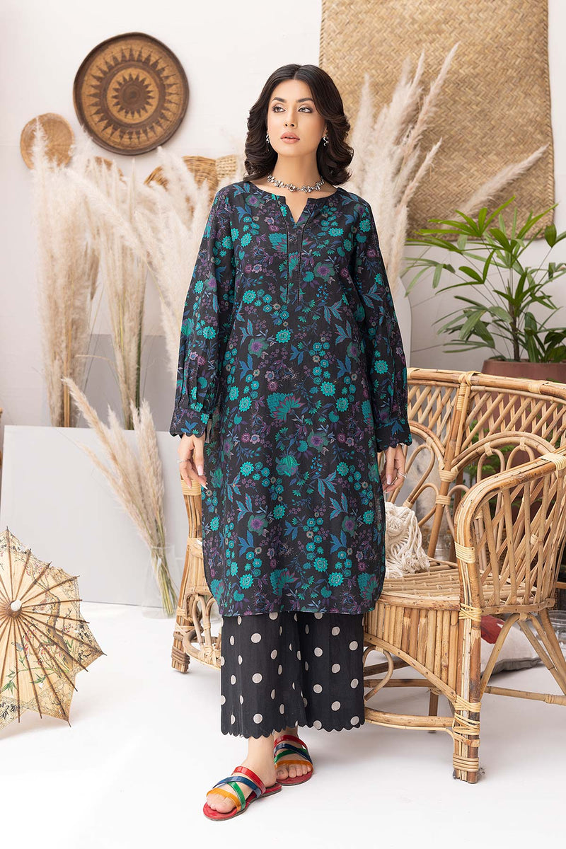 2-Pc Digital Printed Khaddar Shirt with Qlot Trouser CPM22-109