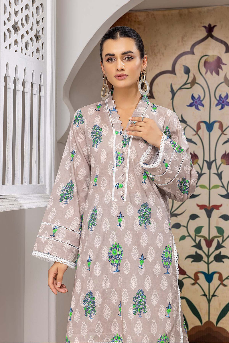 2 PC Digital Printed Shirt With Cotton Pleated Shalwar CPM22-56