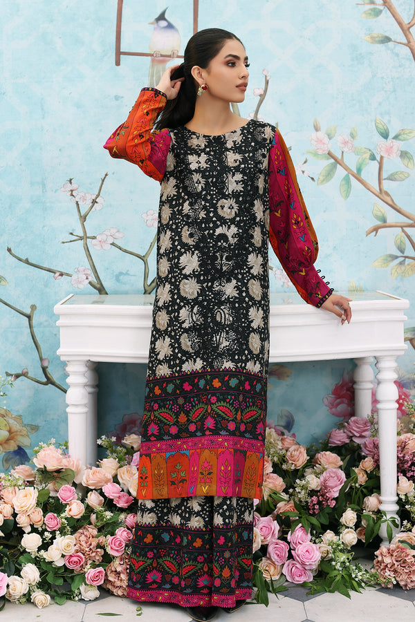 2-Pc Embroidered Khaddar Shirt with Khaddar Trouser BLW3-07