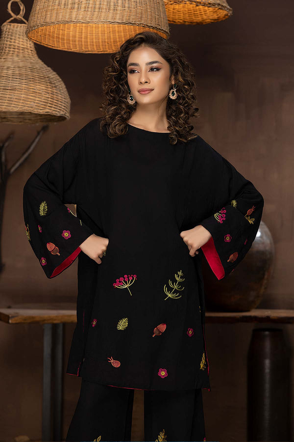 2-PC Embroidered Karandi Shirt with Qlot Trouser CNP22-115