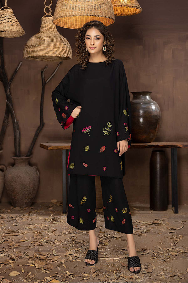 2-PC Embroidered Karandi Shirt with Qlot Trouser CNP22-115