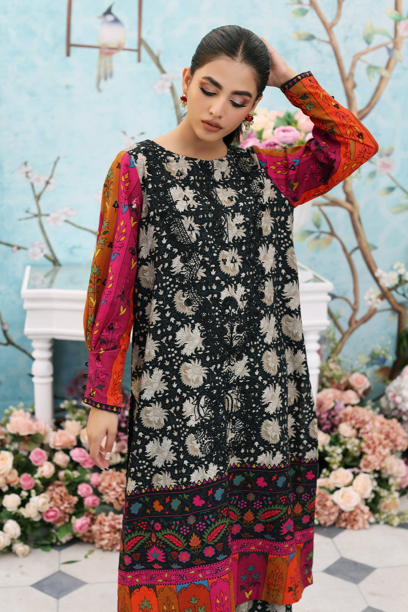 2-Pc Embroidered Khaddar Shirt with Khaddar Trouser BLW3-07