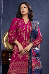 3-Pc RTW Broshia Jecquard Shirt With Zaari Dupatta and Qlot Trouser CPG22-86