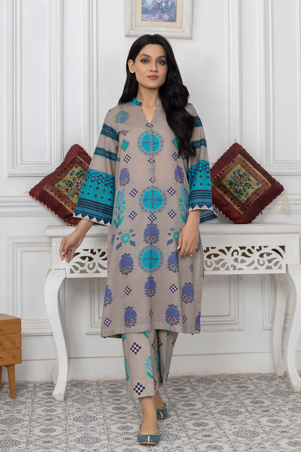 2 Pc Digital Printed Lawn Shirt With Digital Straight Trouser CPM22-75